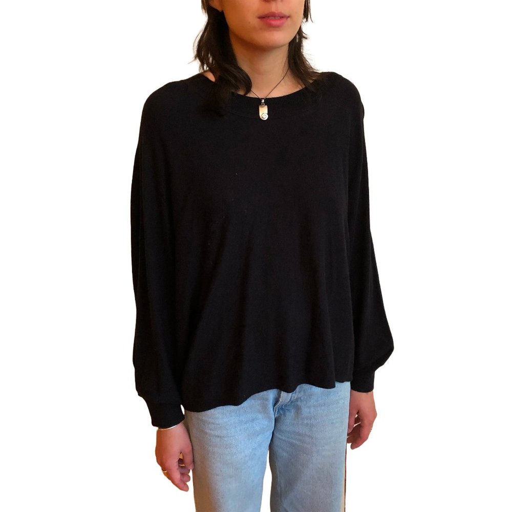 Navy Blue Banana Republic Batwing Crewneck Oversized Sweater / Long Sleeve Shirt